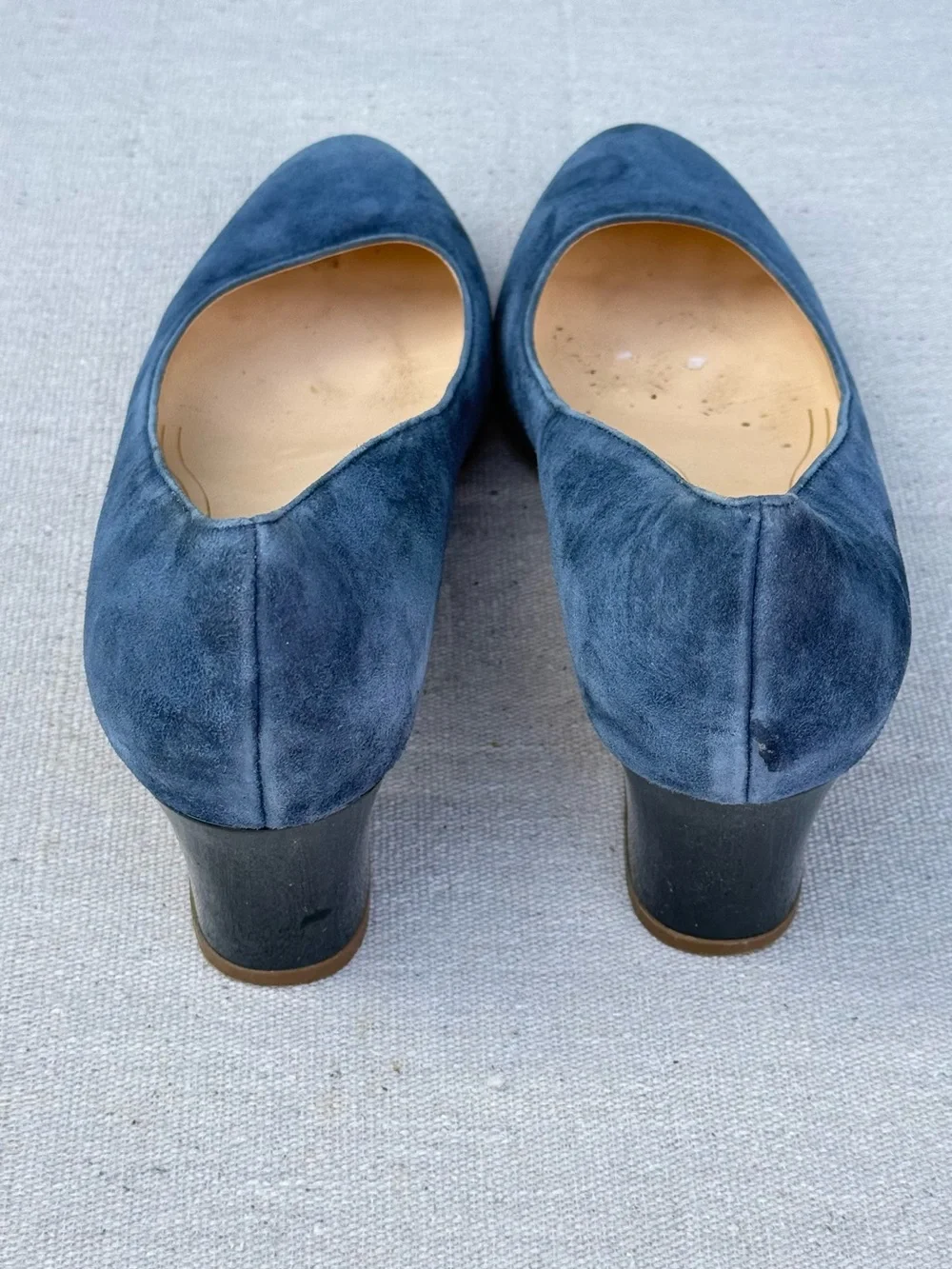 Cole Haan Navy Suede Round-Toe Pumps